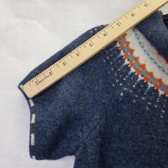 Mossimo Supply Co Sweater Dress Women L Blue Nordic Knit Wool Blend Hoodie Tunic - Picture 12 of 14